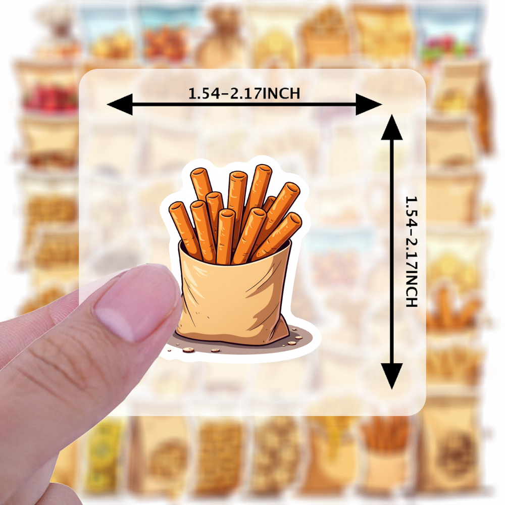 Snacks Food Labels - 35pcs-100pcs Decals crunchy Snack Stickers Junk