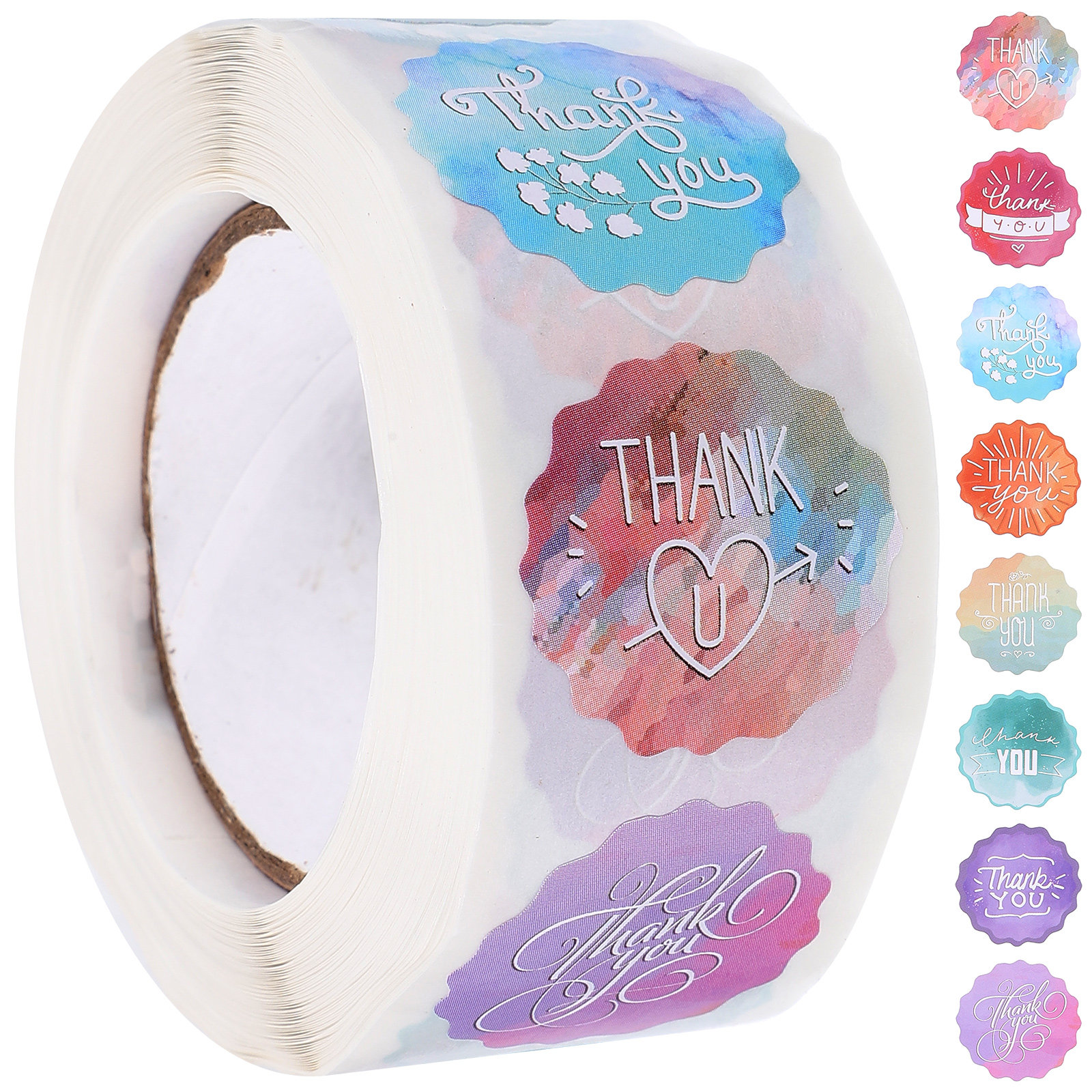 Snacks Food Labels - 1 Roll Self-Adhesive Thank You Stickers