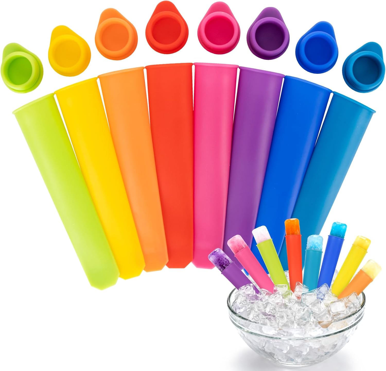 Homemade Food Snacks - 8 PCS Silicone Popsicle Molds -