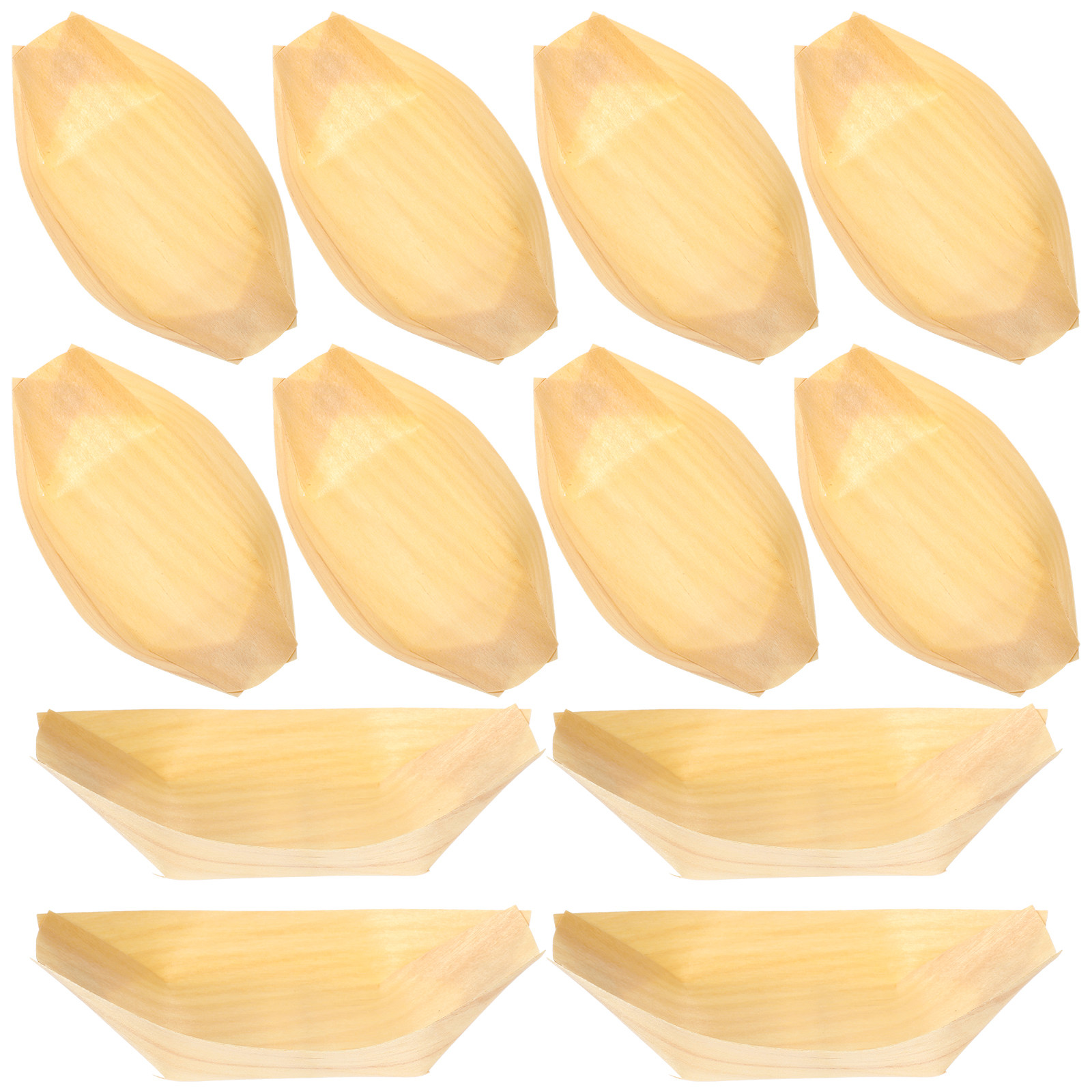 Food And Snacks For Picnic - 50 pcs Wooden Serving Boat Snack