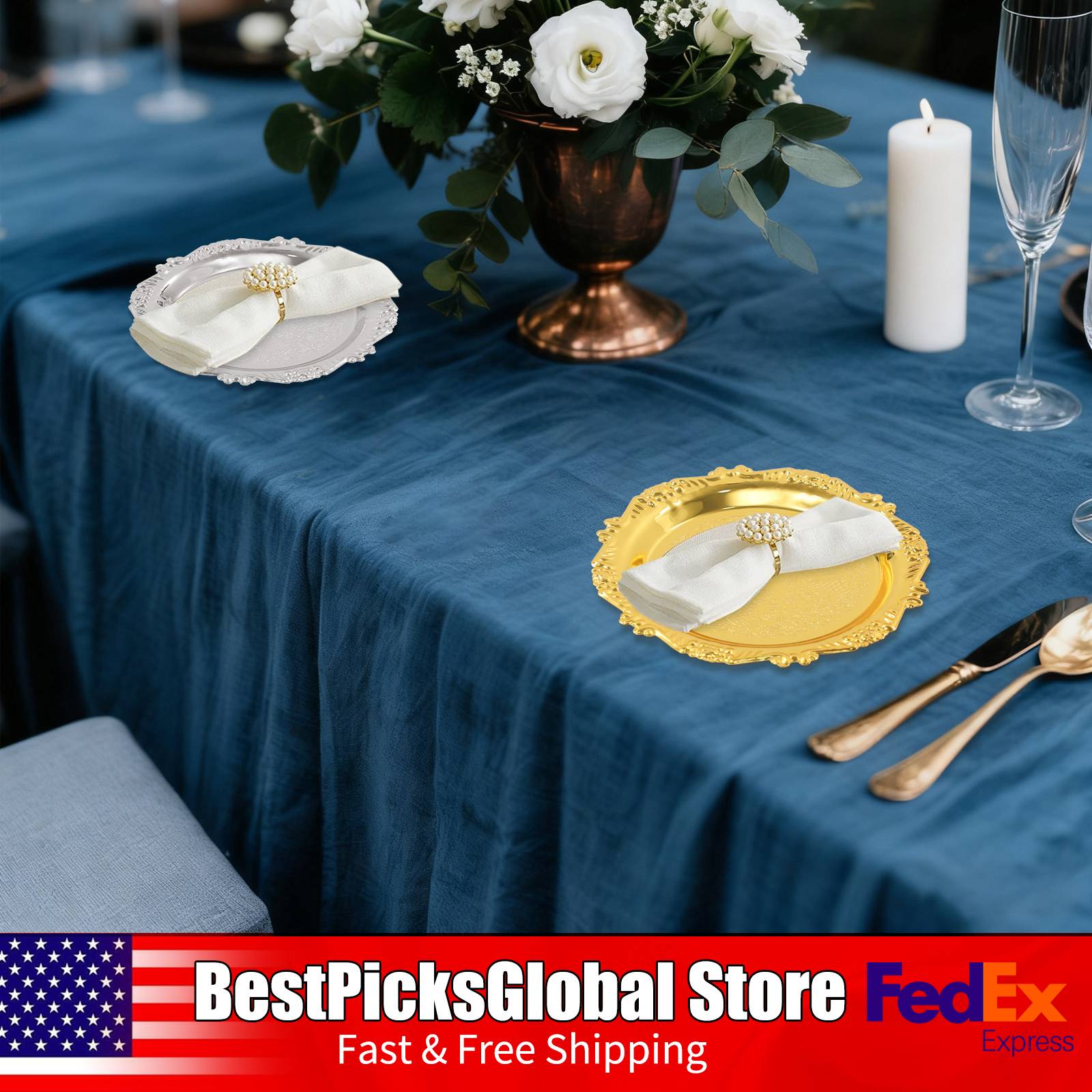 6 PCS Metal Snack Plates Gold/ - đánh giá và giá Food Snacks Options