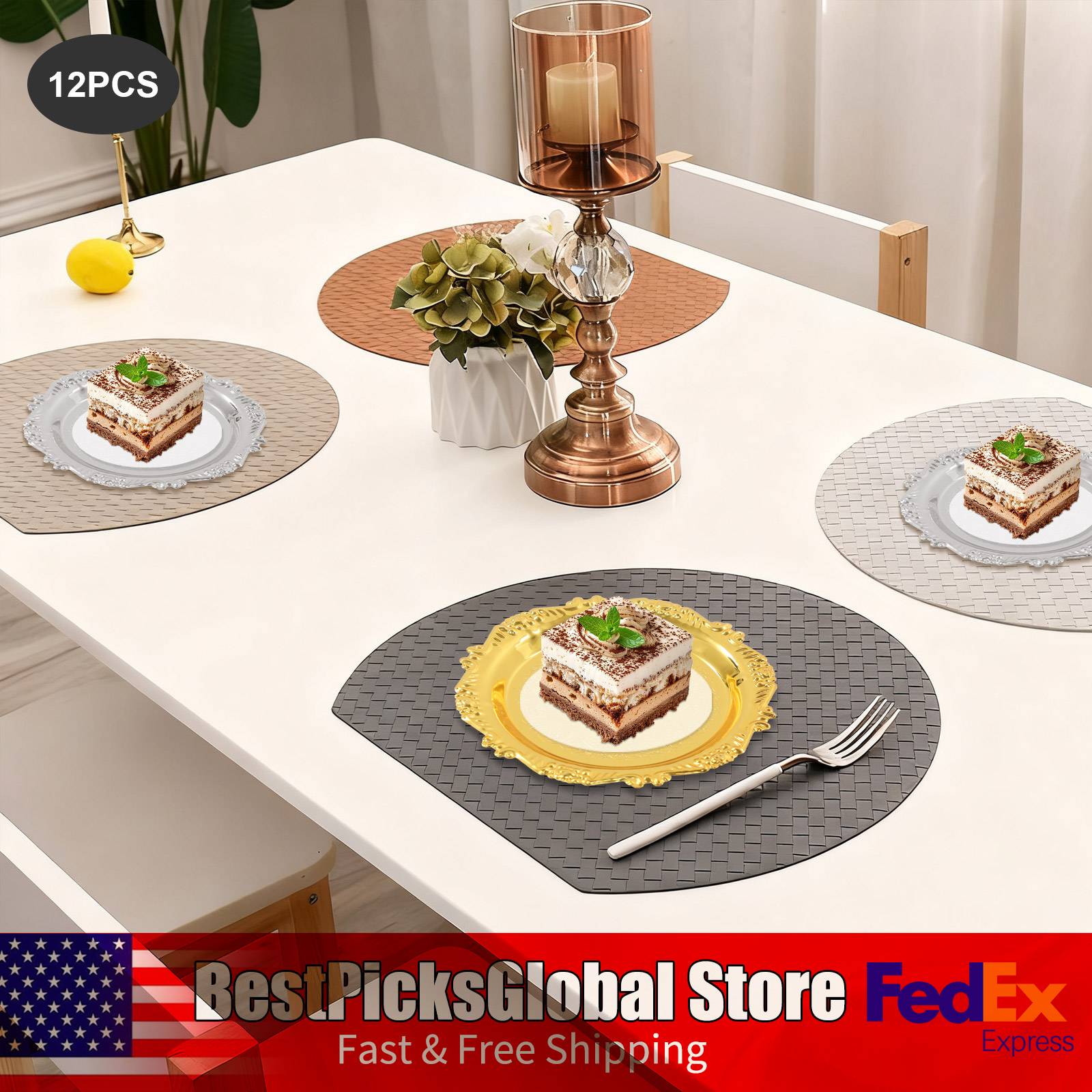 6 PCS Metal Snack Plates Gold/ - đánh giá và giá Food Snacks Options