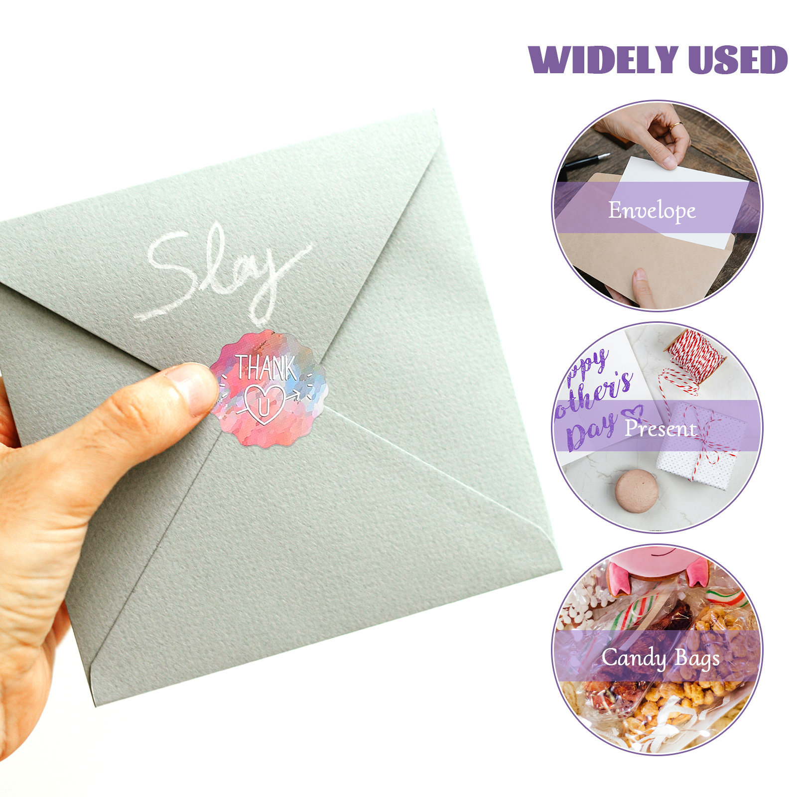 1 Roll Self-Adhesive Thank You - đánh giá và giá Snacks Food Labels