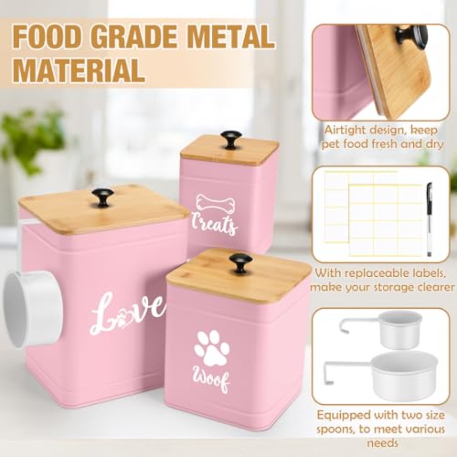 Metal Dog Treat Containers Set - đánh giá và giá Snacks Food Labels