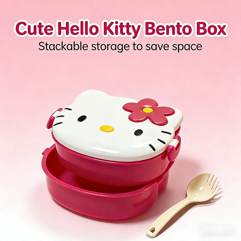 Kitty Double Layer Lunch Box F - đánh giá và giá Food Grocery Snacks