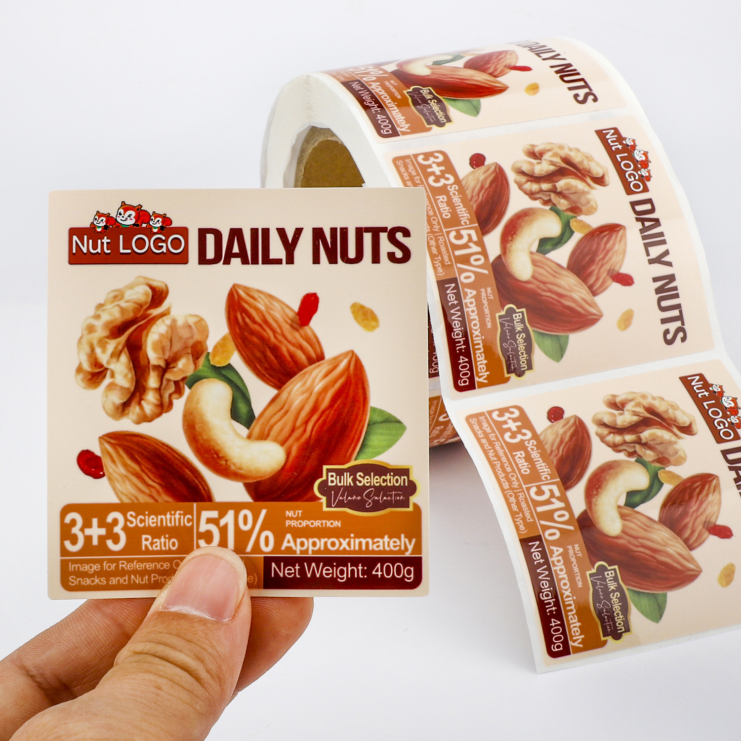 Custom snack stickers, nuts, d - đánh giá và giá Snacks Food Labels