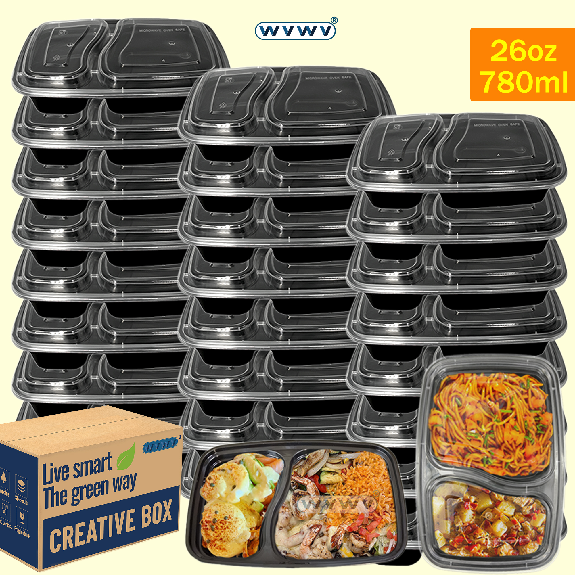 10/40 Pack 26 oz Two-Compartme - đánh giá và giá Food And Snacks For Picnic