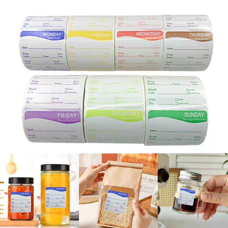 250Pcs/Roll Kitchen Date Food  - đánh giá và giá Snacks Food Labels