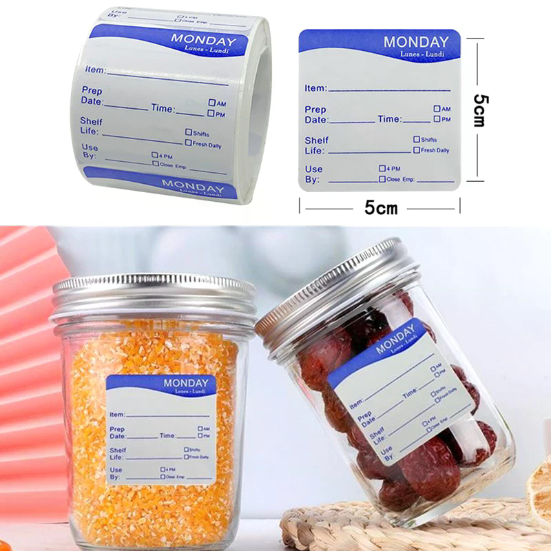 250Pcs/Roll Kitchen Date Food  - đánh giá và giá Snacks Food Labels