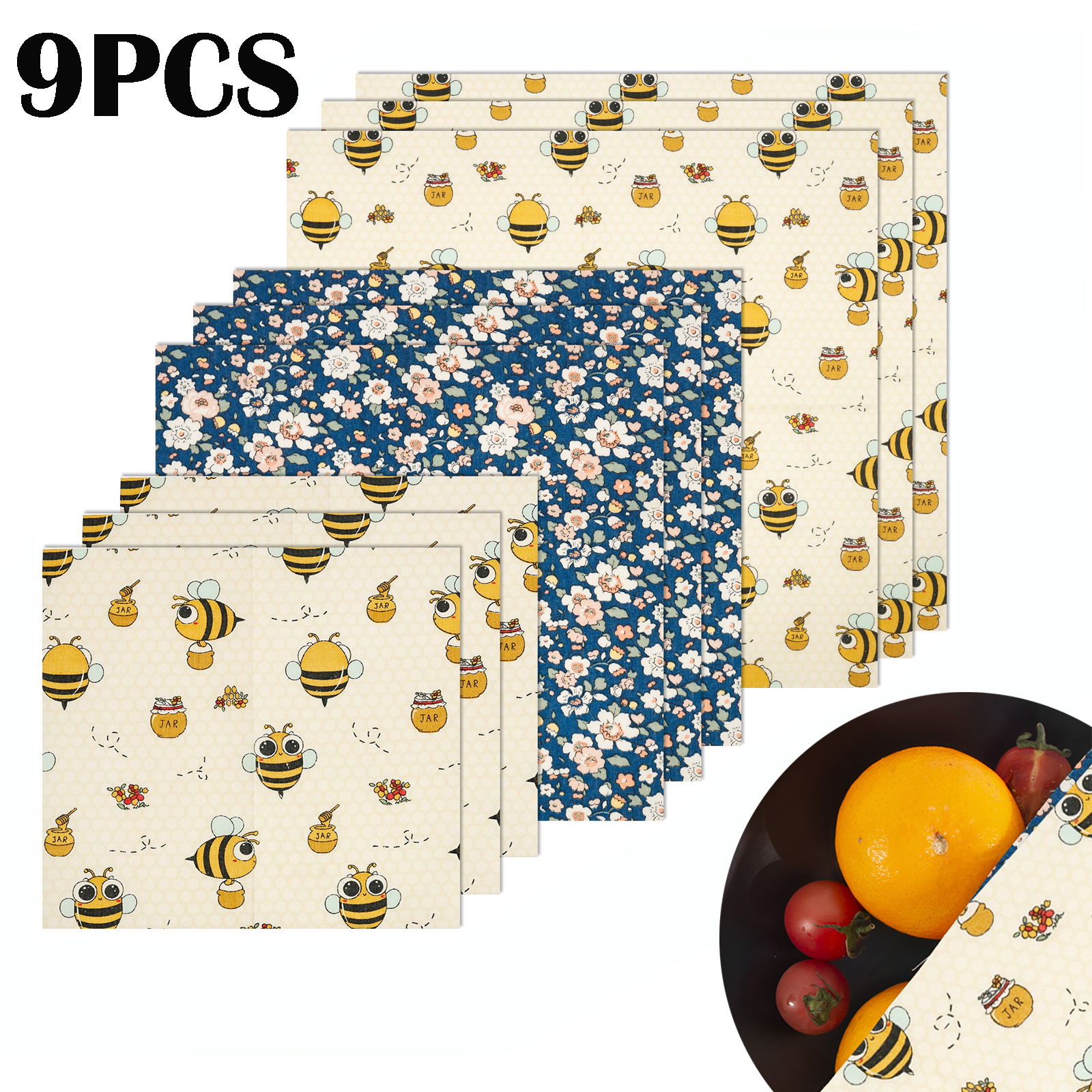 9Pcs Beeswax Food Wraps 3 Size - đánh giá và giá Food And Snacks For Picnic