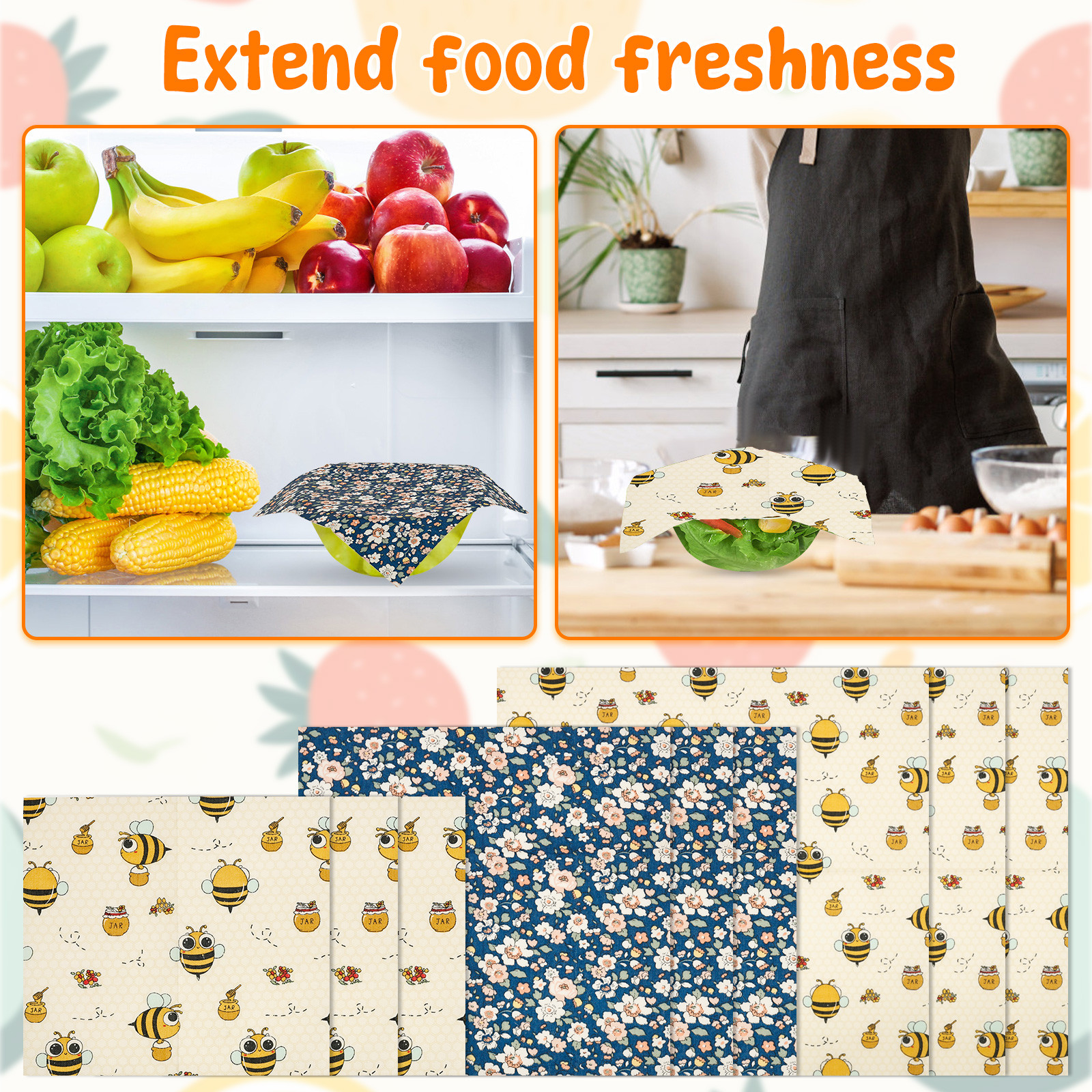 9Pcs Beeswax Food Wraps 3 Size - đánh giá và giá Food And Snacks For Picnic