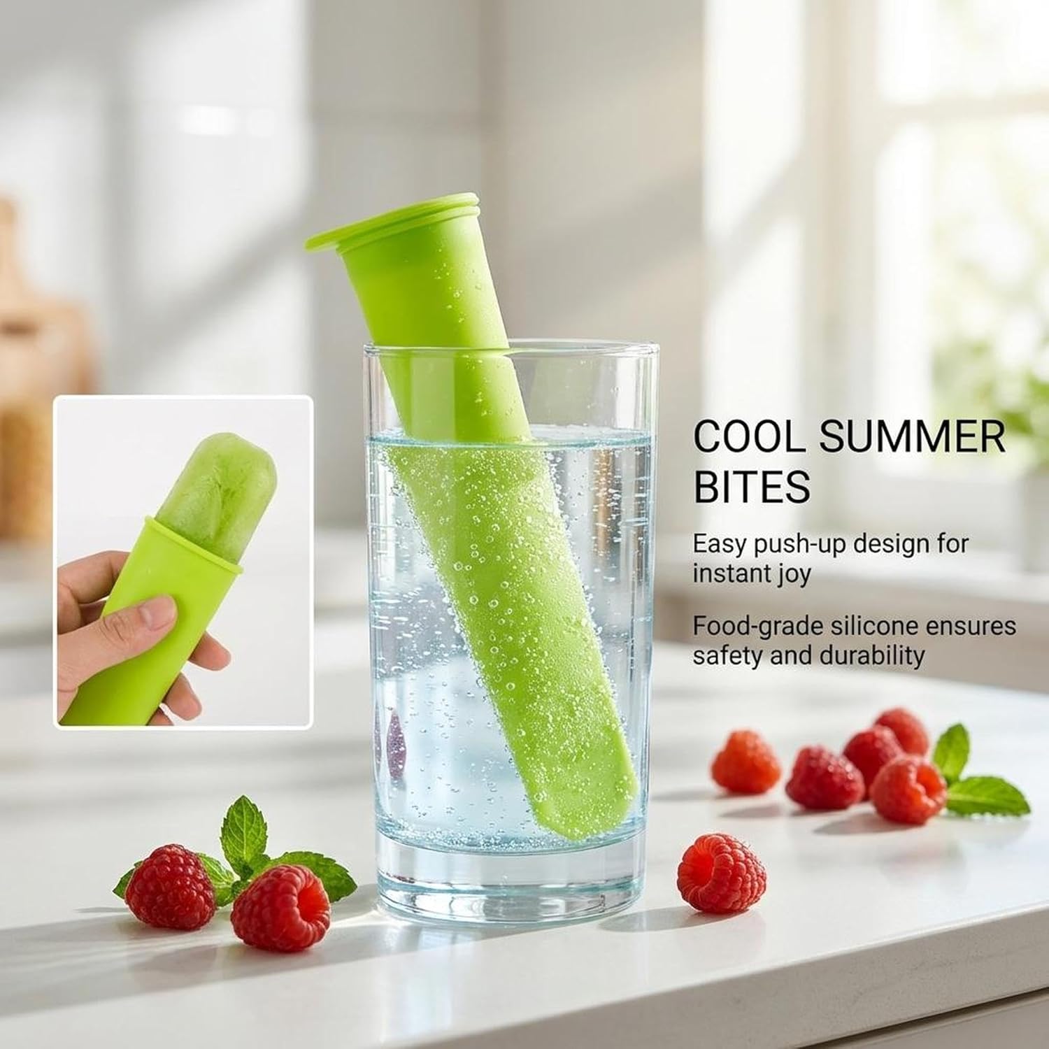 8 PCS Silicone Popsicle Molds  - đánh giá và giá Homemade Food Snacks