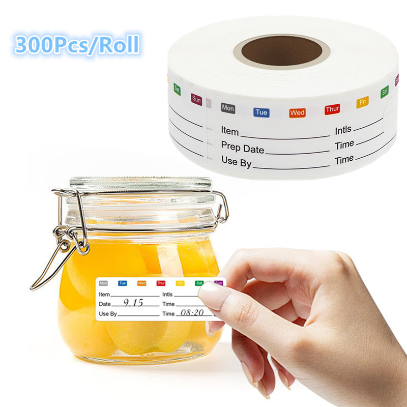 300Pcs/Roll Kitchen Date Food  - đánh giá và giá Snacks Food Labels