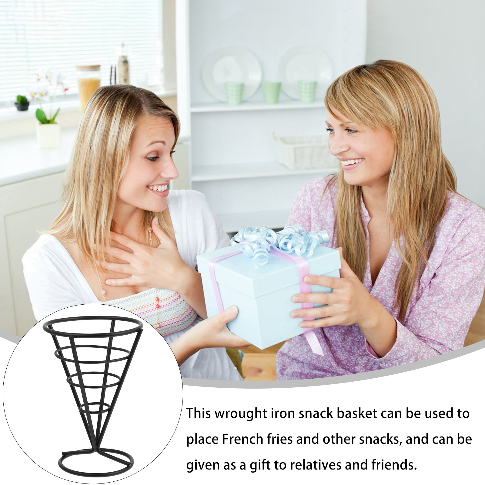 1Pcs Sturdy Iron Cone Basket F - đánh giá và giá Food Snacks Healthy