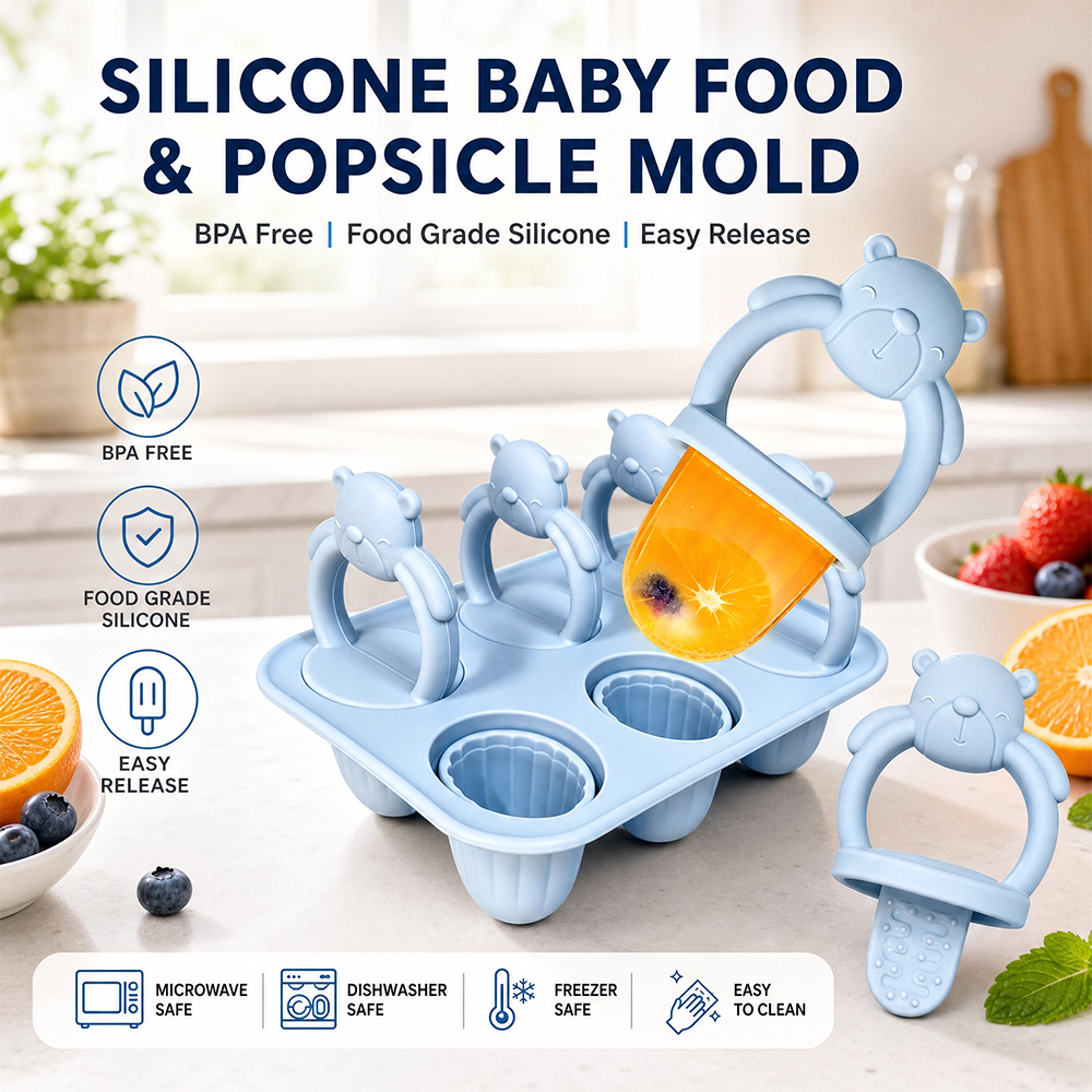 6-compartment silicone bear po - đánh giá và giá Homemade Food Snacks