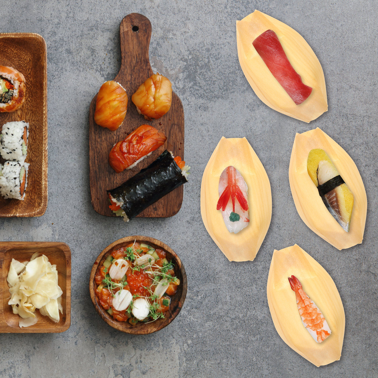 50 pcs Wooden Serving Boat Sna - đánh giá và giá Food And Snacks For Picnic